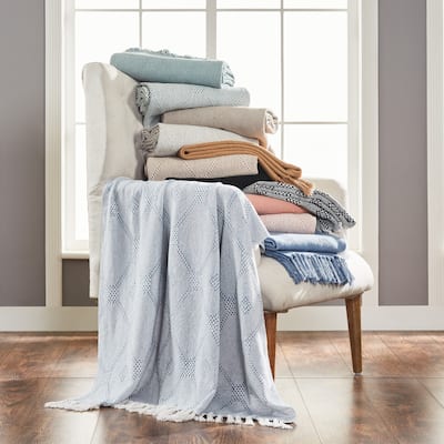 Modern Threads 2 Pack Chester 100-Percent Cotton Throw 50x60