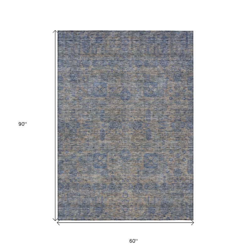 HomeRoots Oriental Transitional Rectangle Outdoor Rug