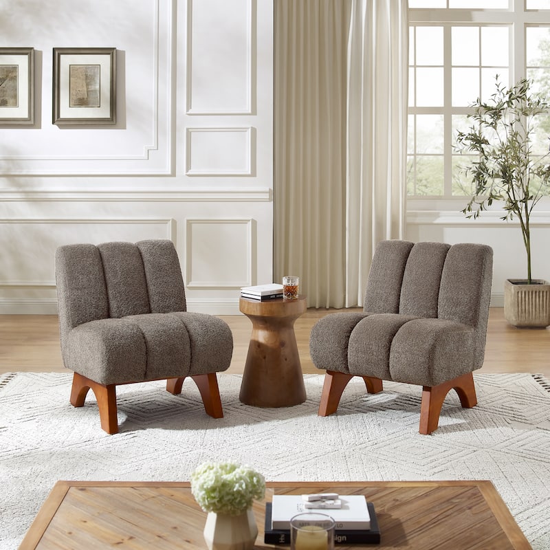 Art Leon Set of 2 Comfortable Armless Accent Chair Sectional