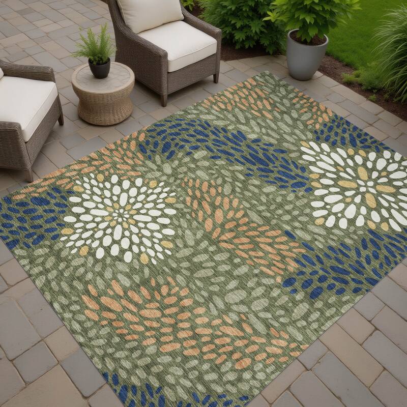Machine Washable Indoor/ Outdoor Modern Genoa Chantille Rug