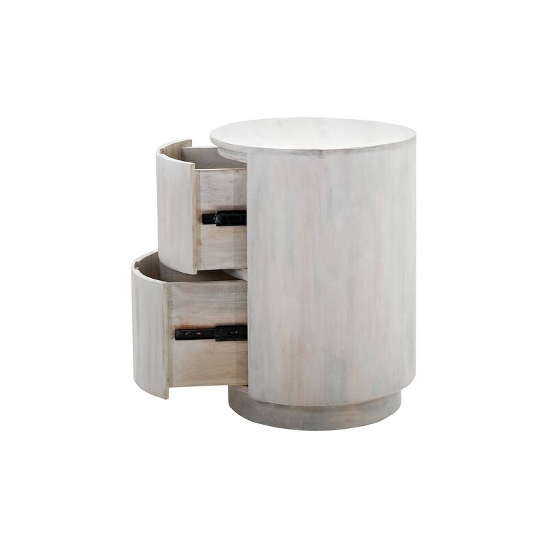 Carolina Living Kingston 2-Drawer 18" Round Nightstand