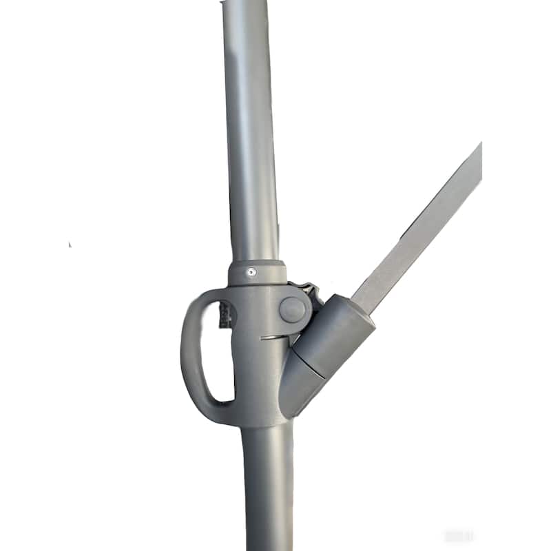 Solar Patio Outdoor Umbrella Hanging Cantilever Umbrella with 32 LED Lights for Garden and Outdoor -Gray