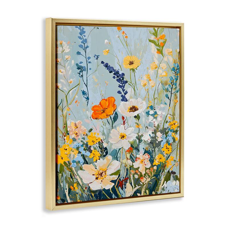 Stupell Warm Toned Flowers Framed Floater Canvas Wall Art Design By Franklyn Gregory