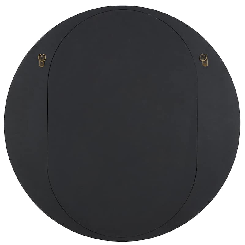 SAFAVIEH Home Ollie Black 29.8-inch Round Mirror - 29.8"W x 1.4"D x 29.8"H