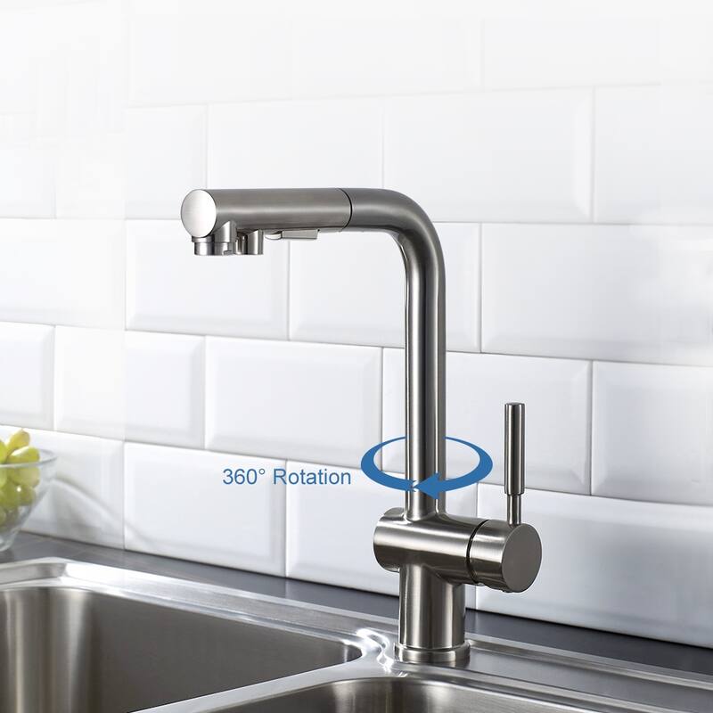 ALPHAUCET Single Handle Pull-Out Sprayer Kitchen Faucet