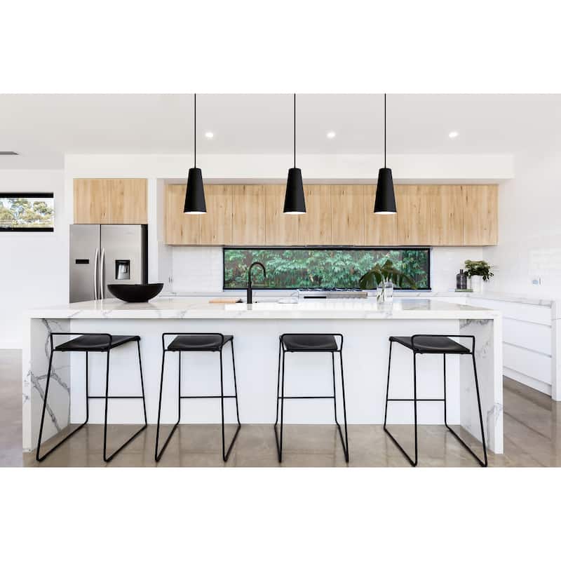 Pratella - 1-Light Mini Pendant - Structured Black Finish - Structured Black Shade