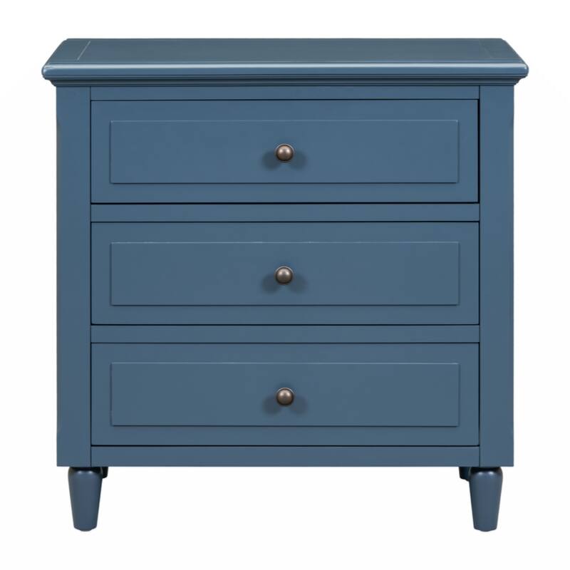 3-Drawer Nightstand Storage Wood Cabinet