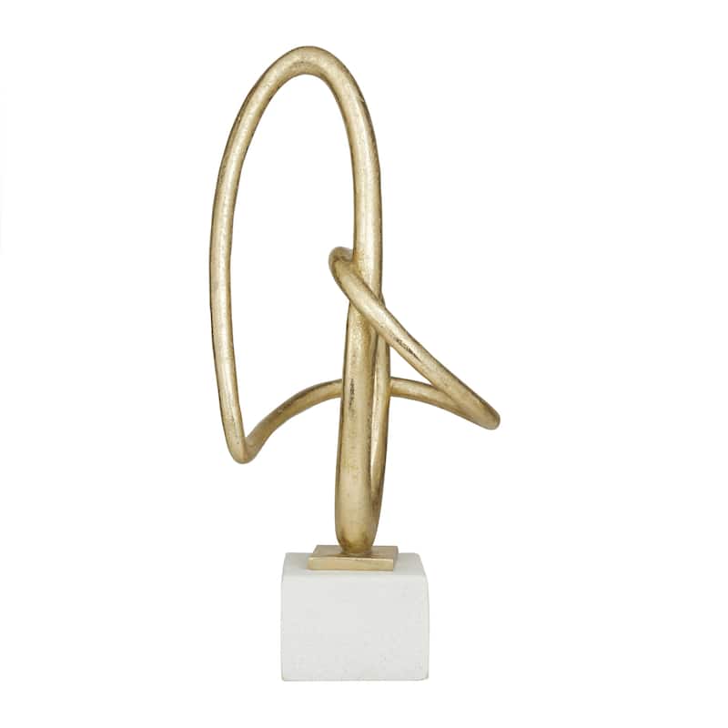 Gold Polystone Swirl Abstract Decorative Sculpture