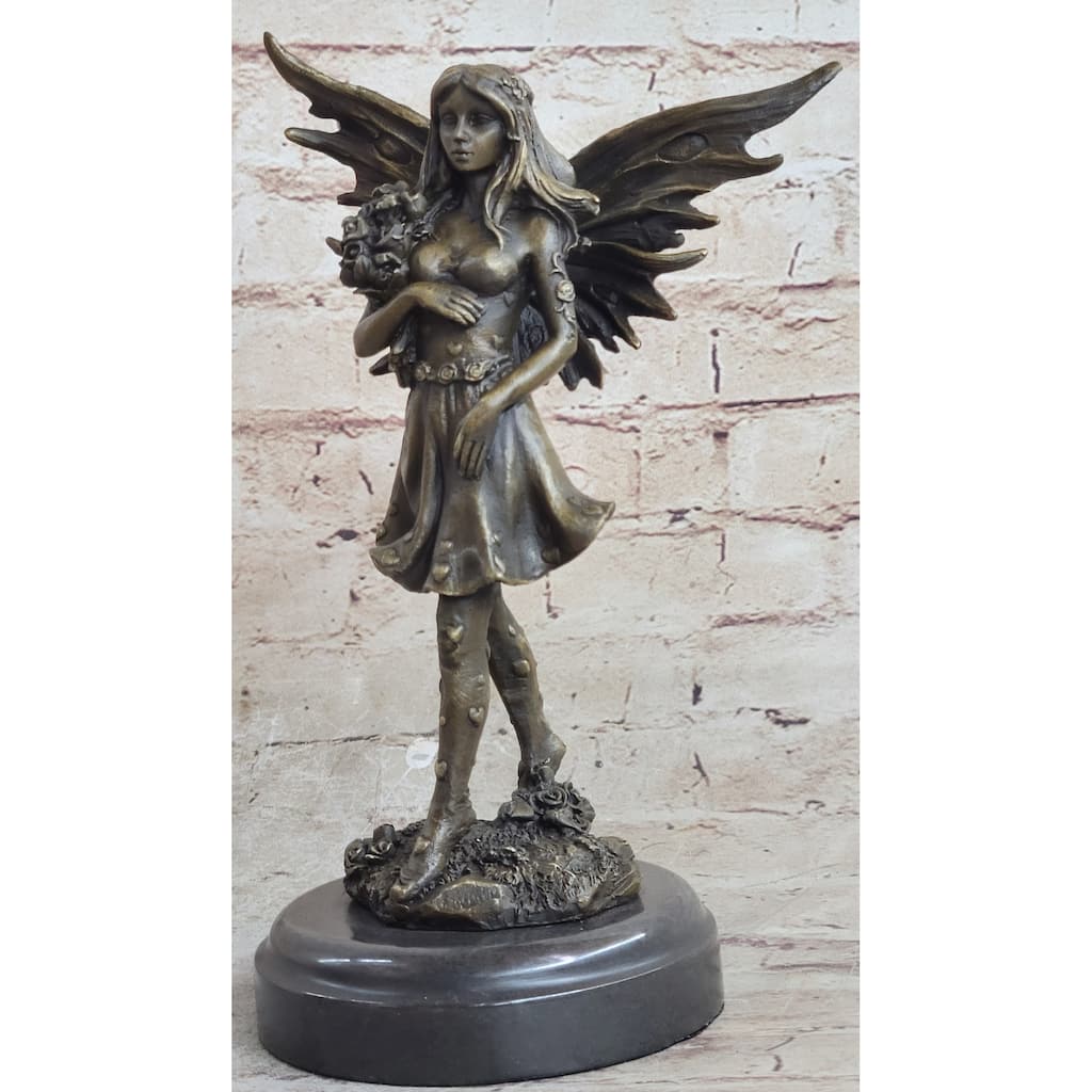 Art Deco Fantasy Butterfly Fairy Angel Museum Quality Clic Artwork Bronze Sta