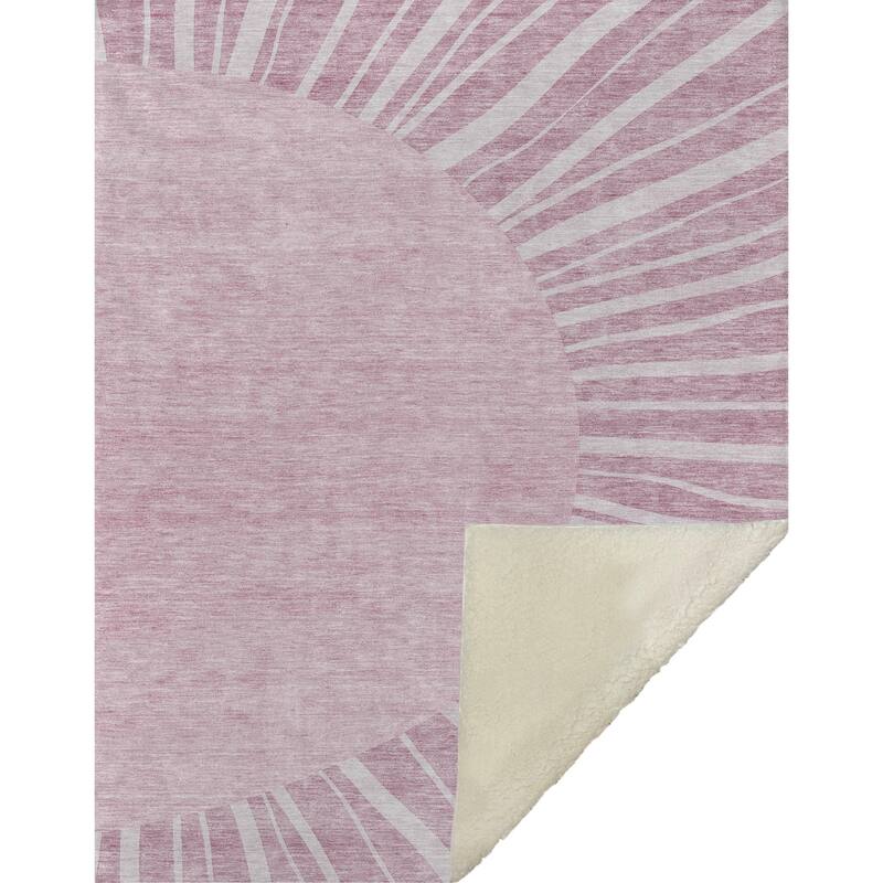 Premium Machine Washable Modern Sun Sherpa Throw Blanket