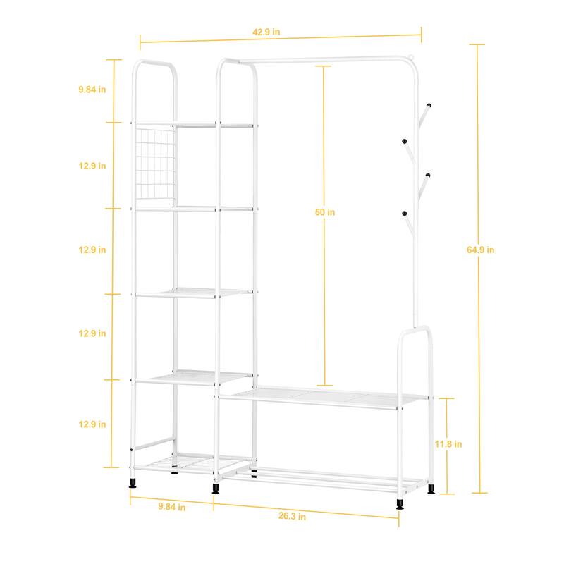 Metal Clothing Racks with Shoe Storage