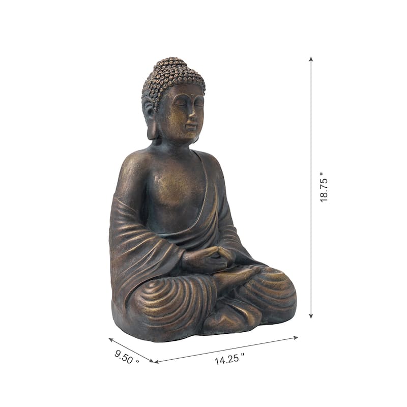 Glitzhome Zen-Style MgO Meditating Garden Buddha Statues Monk Sculpture Indoor Outdoor