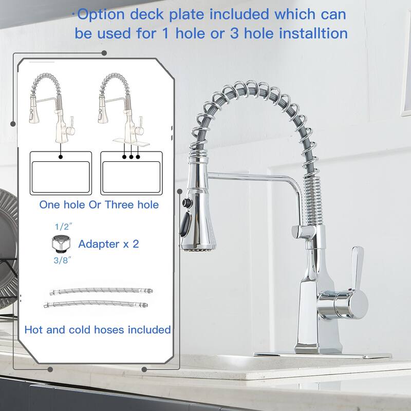 WIZ Single-Handle Pull-Down Sprayer 3 Spray High Arc Kitchen Faucet
