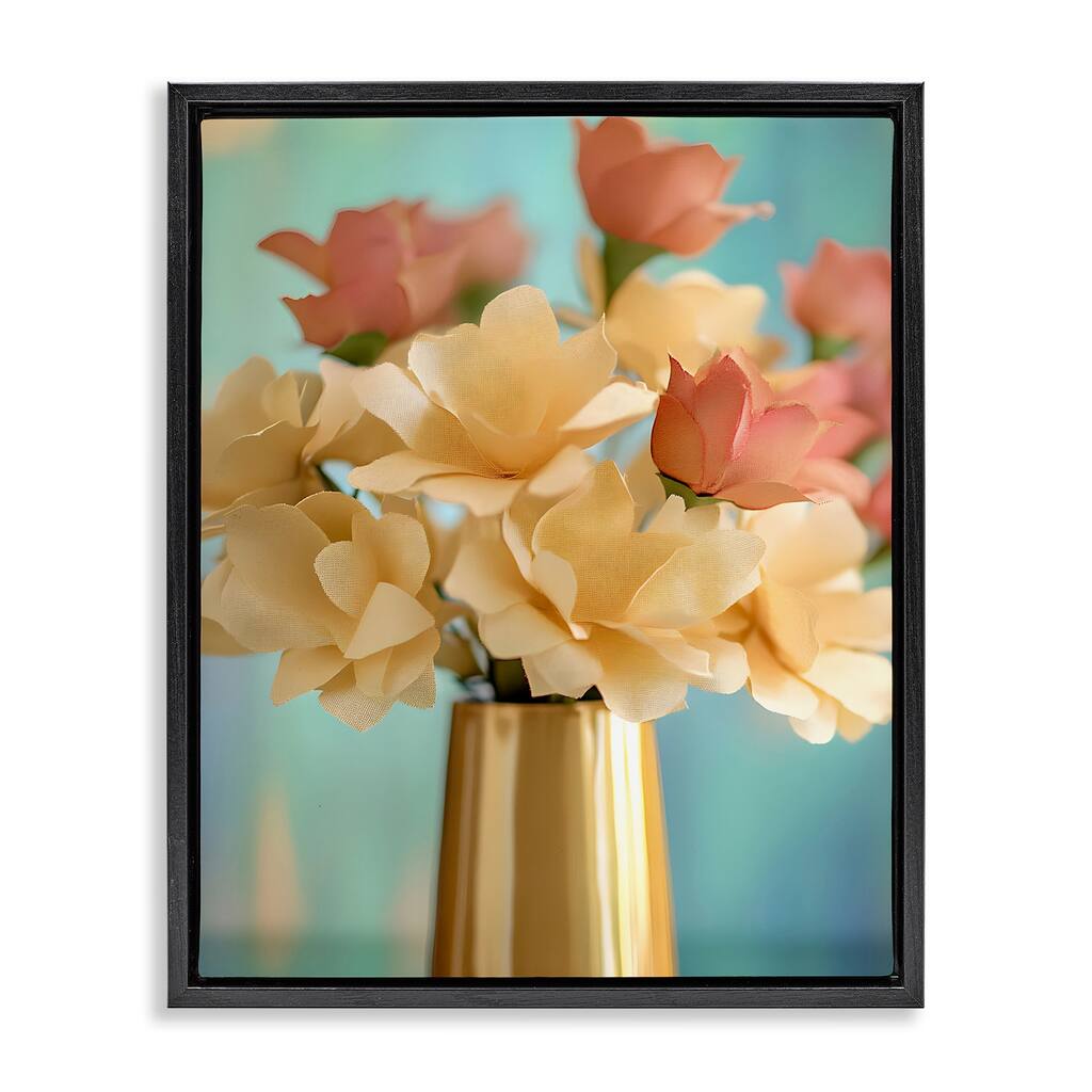 Stupell Modern Day Floral Bouquet Framed Floater Canvas Wall Art Design By Franklyn Gregory