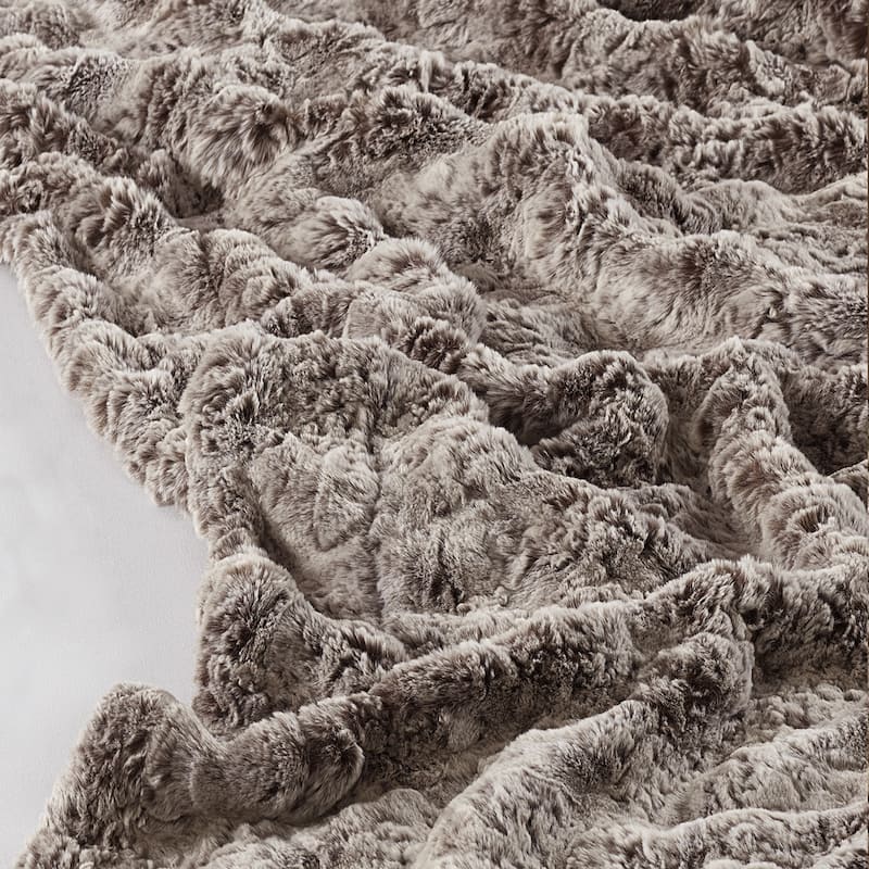 Variegated Warm Plush FauxFur Throw Cozy and Furry Blankets for Sofa