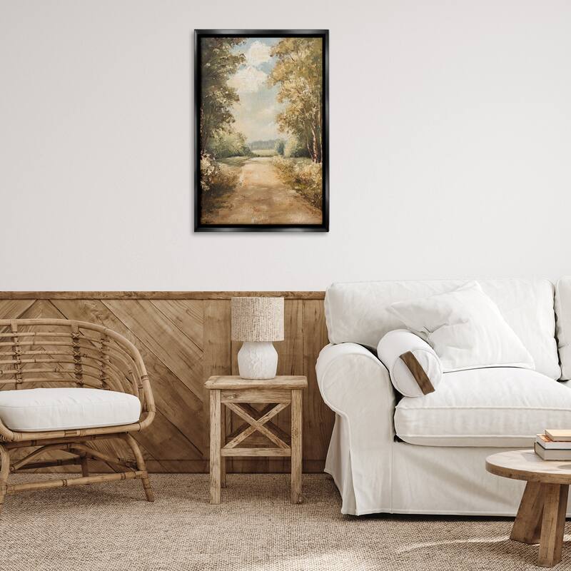 Stupell Walk Through Country Forest Framed Floater Canvas Wall Art Design By Petal Prints Design