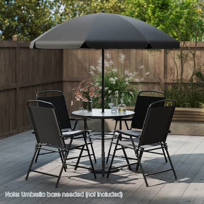 Costway 6 Pieces Patio Dining Set with Umbrella Outdoor Table and - See Details