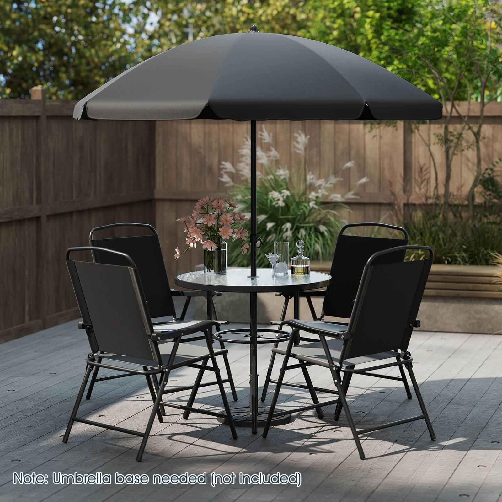Costway 6 Pieces Patio Dining Set with Umbrella Outdoor Table and - See Details