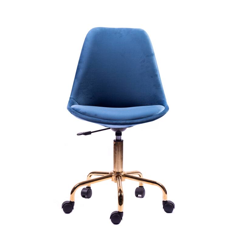 Porthos Home Ally Velvet Office Chair Gold Chrome Legs Gaslift Seat