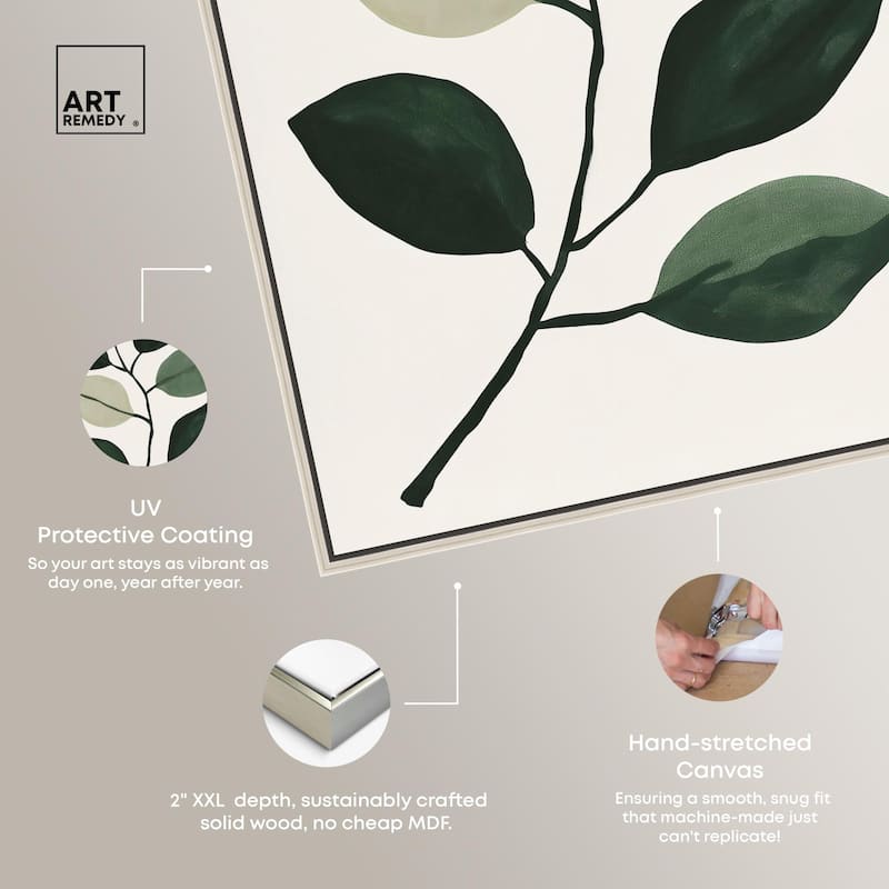 Green and Grey Branch II Canvas by Art Remedy