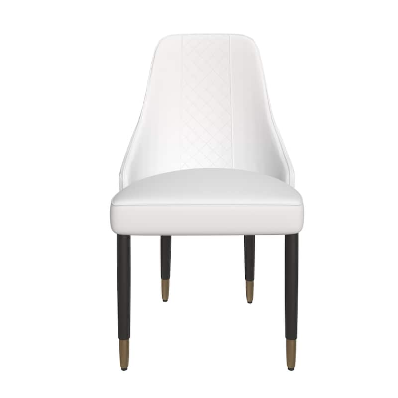 Allure Dining Chairs Fabtic/Leather Seat and Back in Oak Wood Set of 2