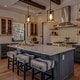 preview thumbnail 14 of 20, Modern Farmhouse Cylinder Pendant Light Wood Grain Island Light for Kitchen Island Dining Room