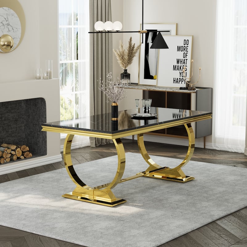 Dining Table Set with Arm Dining Chairs