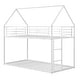preview thumbnail 2 of 18, Costway Twin Over Twin Metal Bunk Bed, House Shaped Floor Bunk Bed
