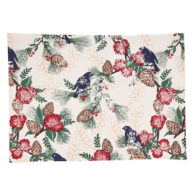 Table Placemats With Pinecones and Birds Design (Set of 4)
