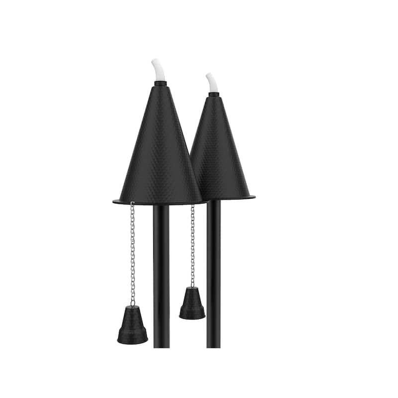 Small Hawaiian Cone Tiki Torch - Smooth Copper - 2 Pack