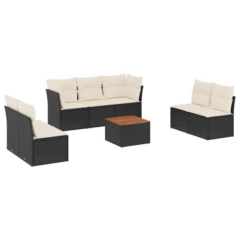 vidaXL Garden Sofa Set Black PE rattan Large Modular Garden Sofa Set - 24.4 x 24.4 x 27.2