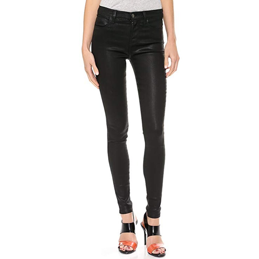 j brand black coated jeans