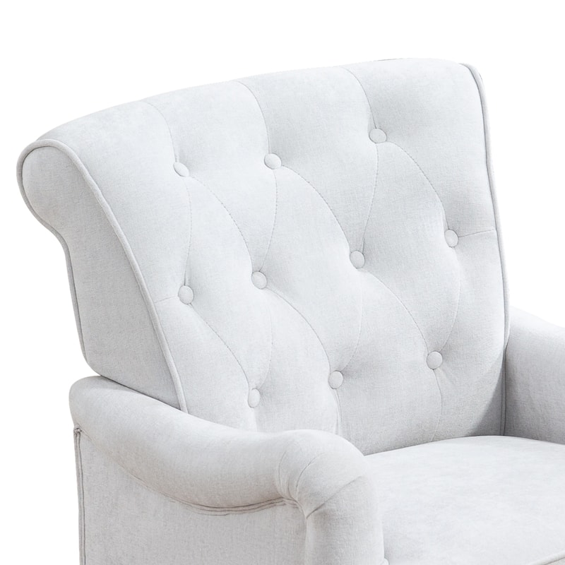 Chenille Accent Chair with Retro Legs