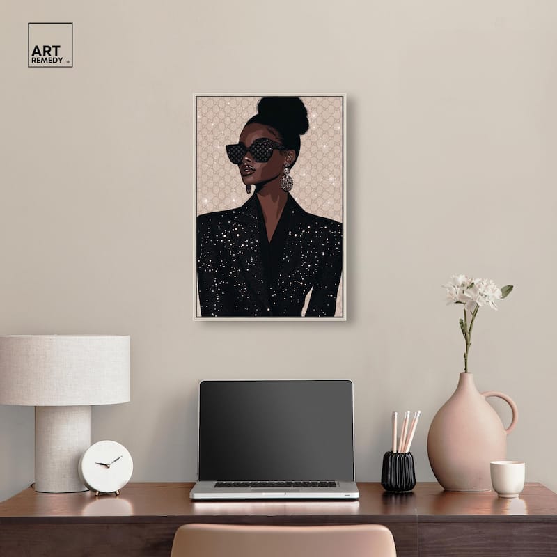 Elegant Woman Sparkle Canvas by Art Remedy