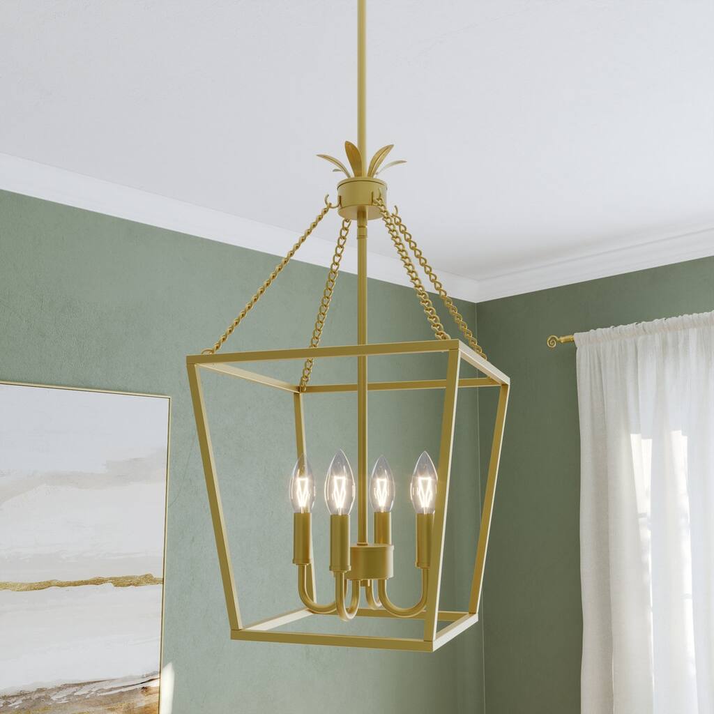 Acroma Mid-Century Modern 4-light Vintage Chandelier Lantern Pendant for Dining Room