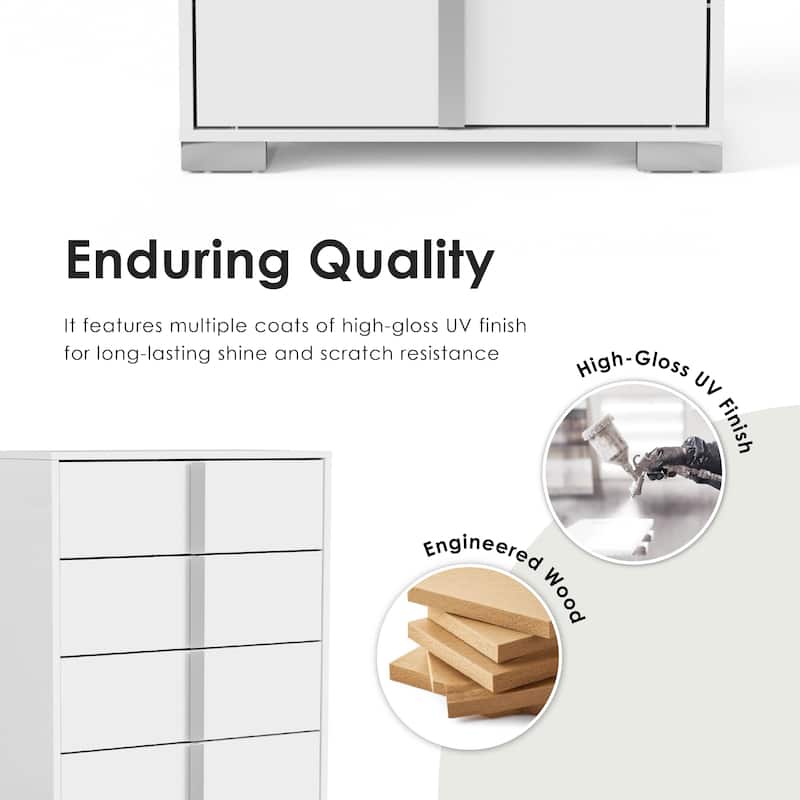 Furniture of America Erina Modern Glossy 5-Drawer Chest