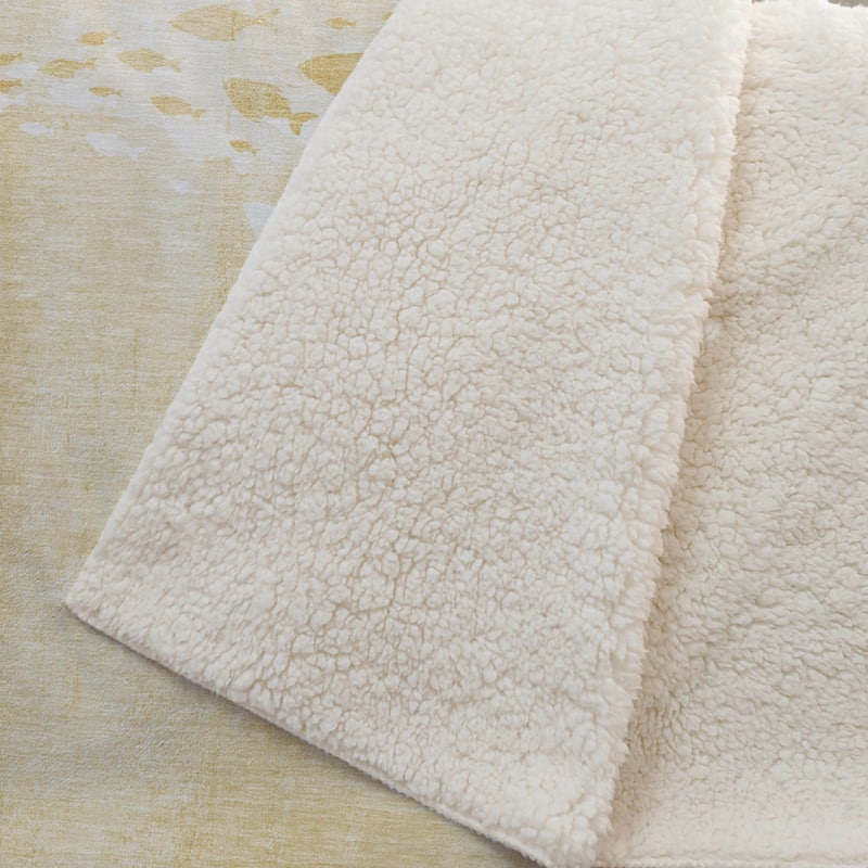 Premium Machine Washable Modern Sea Life Sherpa Throw Blanket