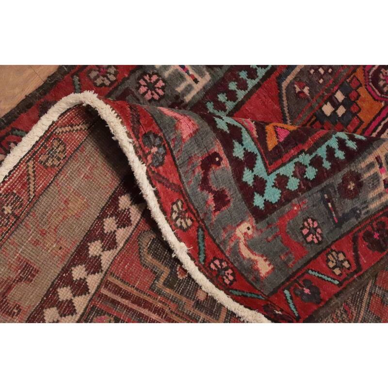 Hand Knotted Oriental 100% Wool Carpet Traditional Tribal Red Ardebil Runner Rug - 10' 4'' X 3' 5''