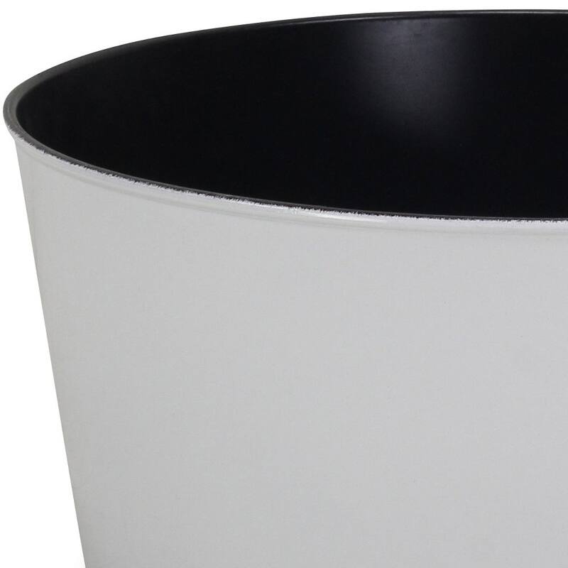 HomeRoots 12" White Recycled Plastic Indoor Outdoor Round Pot Planter