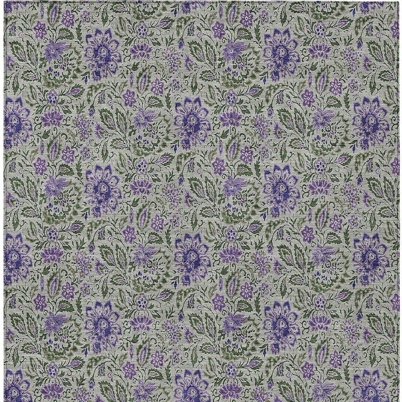 HomeRoots Floral Transitional Rectangle Outdoor Rug