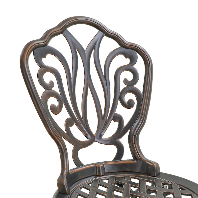 Set of 2 Cast Aluminum Bistro Chairs
