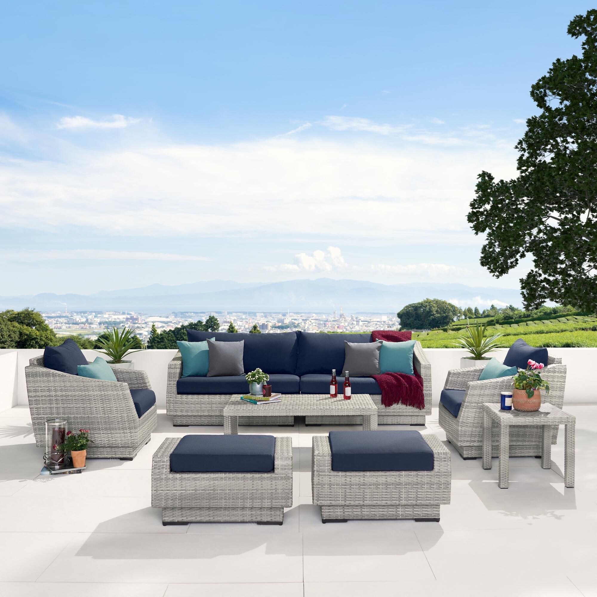 Hampton bay 8 piece patio sale set
