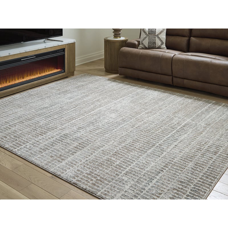 Signature Design by Ashley Fuadwick Gray Area Rug - 94" W x  120" D x  0.3" H
