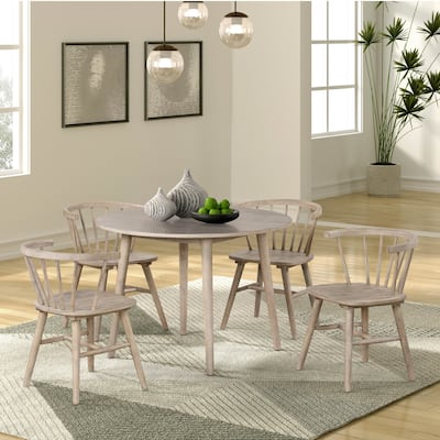 Furniture of America Galgary Mid-Century Modern 5-Piece Round Wooden Dining Table Set
