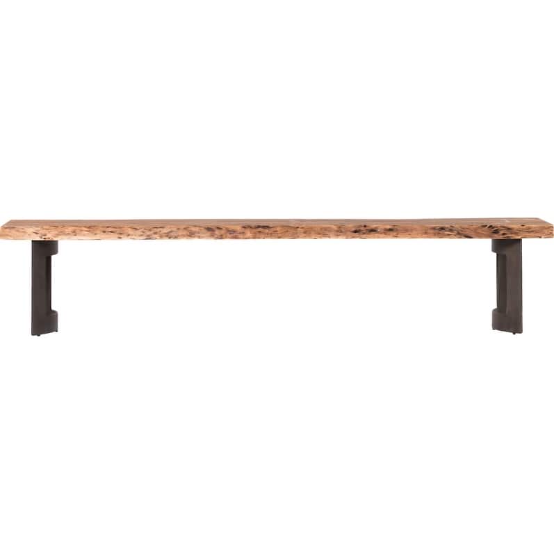 Aurelle Home Bennett Rustic Farmhouse Live Edge Bench