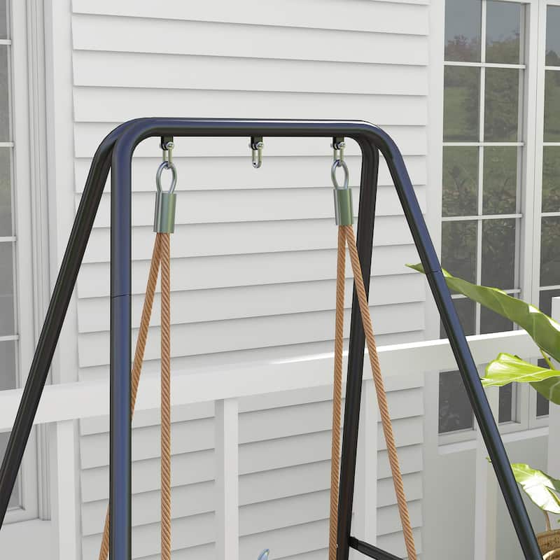 Outsunny Hammock Chair Stand, Hanging Heavy Duty Metal Frame Hammock Stand for Hanging Hammock Air Porch Swing Chair