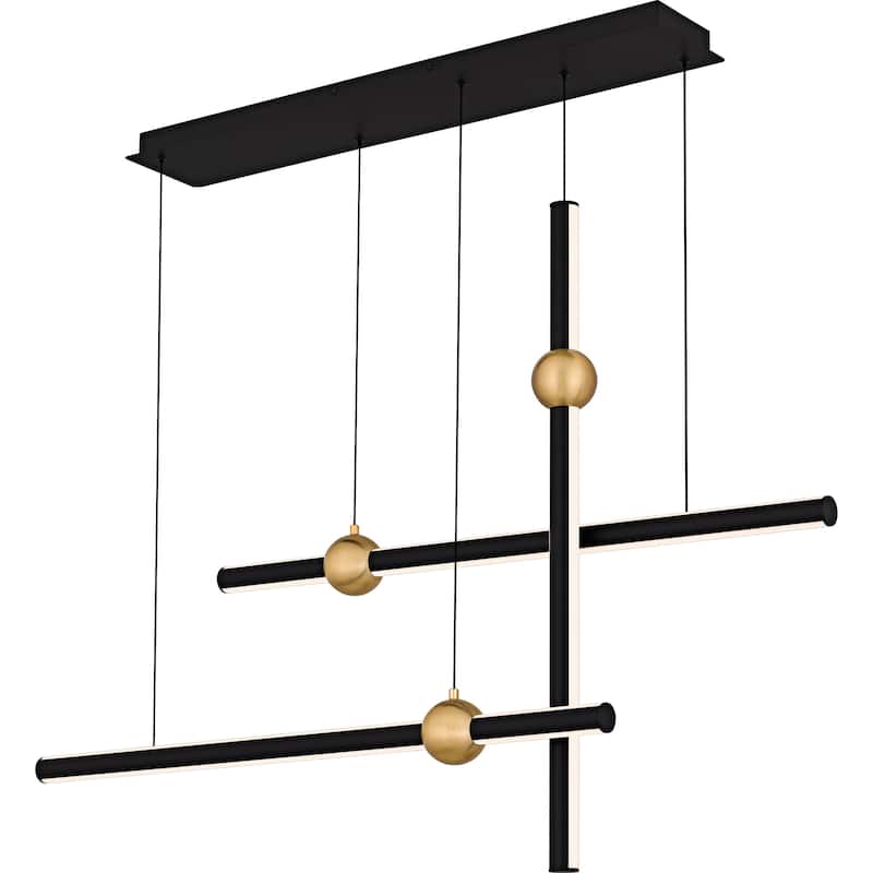 Harvick Integrated LED Matte Black Linear Chandelier