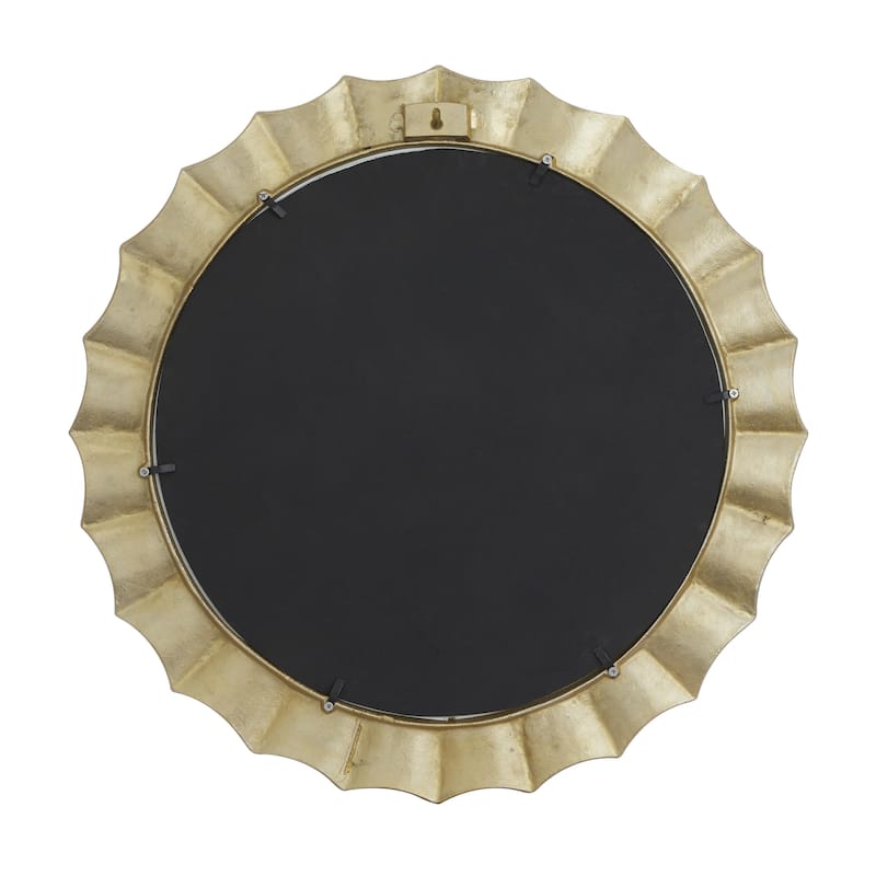 Aluminum Metal Starburst Wall Mirror - Gold - Roche River Decor