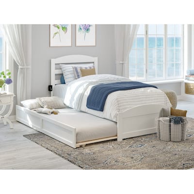 Warren Solid Wood Platform Bed with Footboard and Twin XL Trundle