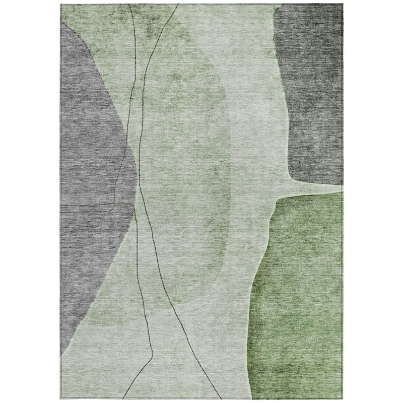 HomeRoots Abstract Transitional Rectangle Outdoor Rug